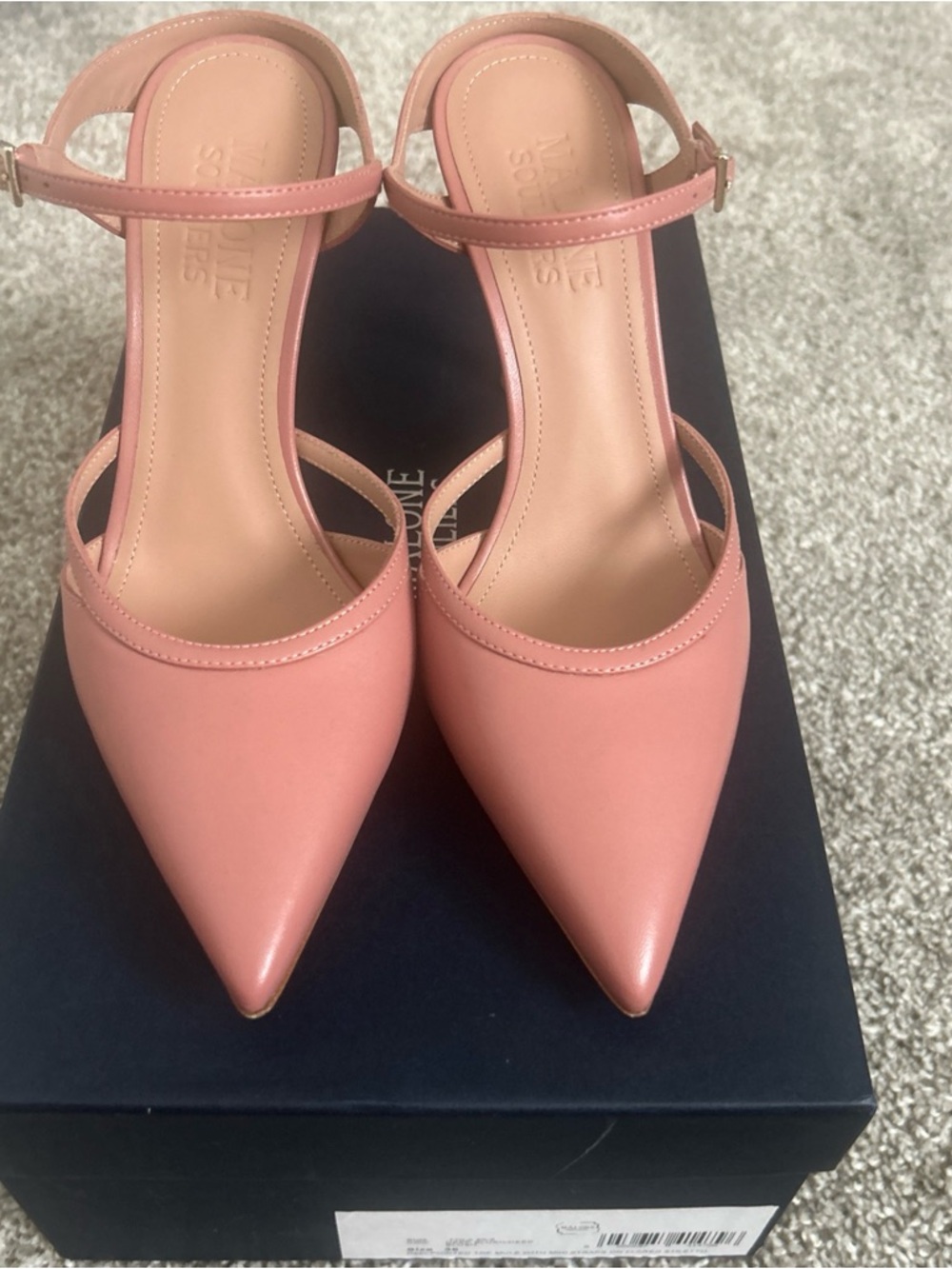 Malone Souliers Yola mules 90-2 Deep Blush Pink Pointed Shoe Heel Size 36 $795
